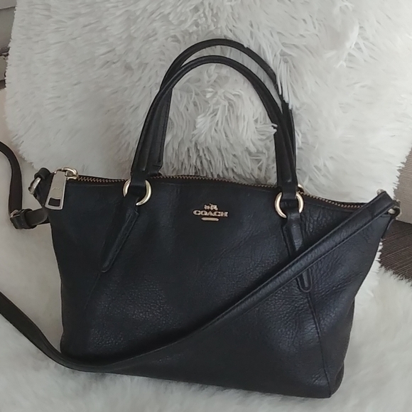 Coach Mini Kelsey black leather crossbody F57563